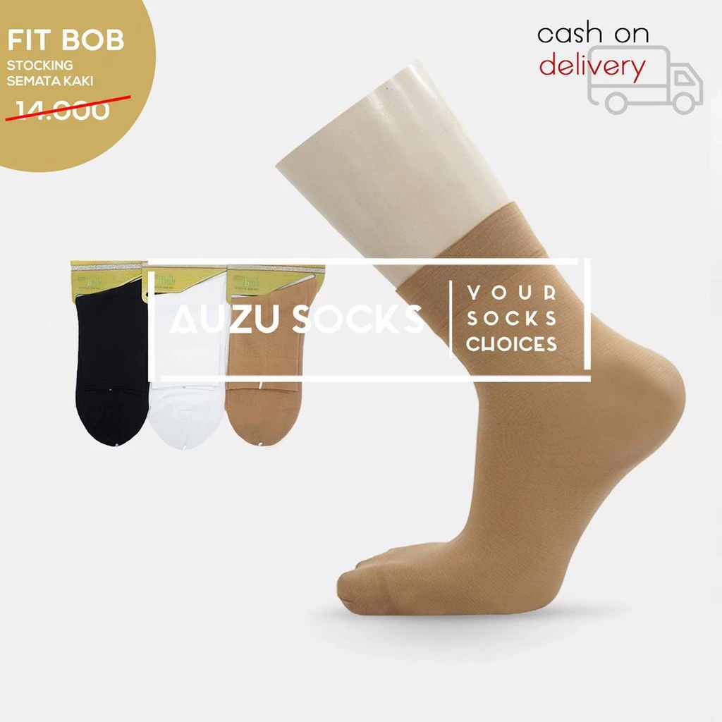 Stocking Kaos Kaki Formal Wanita Mata Kaki Hitam Putih Cream Fitbob