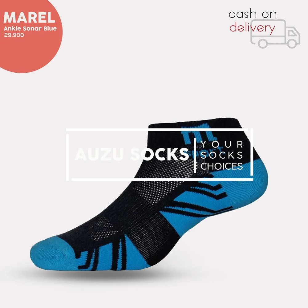 Premium Ankle Socks Sonar Blue Sport Marel - Kaos Kaki Olahraga Running Gym Voli Tebal Berkualitas