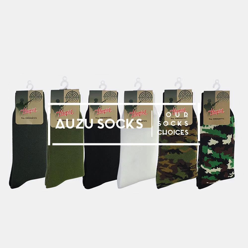 Kaos kaki tebal outdoor PDL tentara polisi militer hiking harpist - Hitam hijau kamuflase / loreng