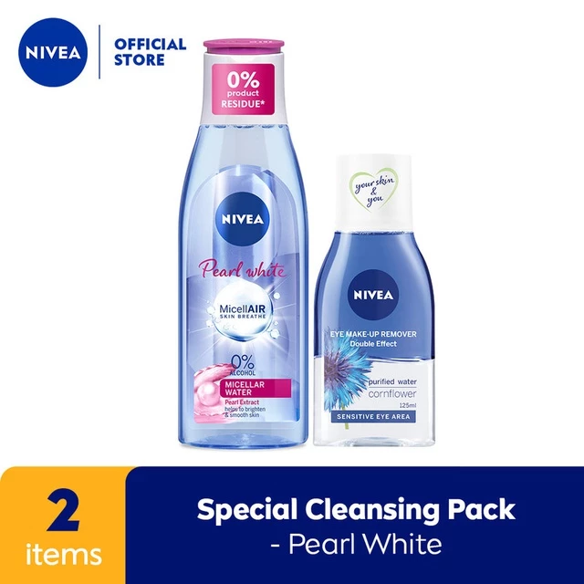 NIVEA Face MicellAIR Pearl White 200 ml + Double Effect Eye Make Up Remover 125 ml