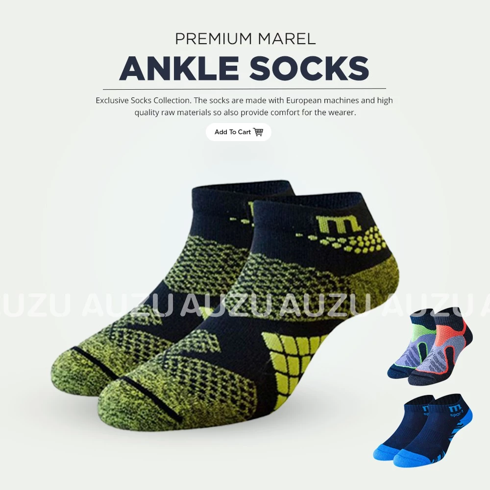 Premium Ankle Socks Marel Kaos Kaki Olahraga Running Basket Voli Tebal