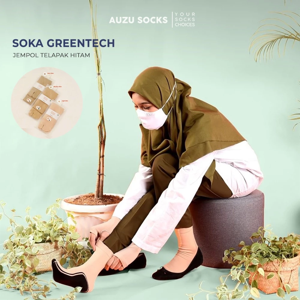 Soka Green Tech - Kaos Kaki Jempol Telapak Hitam