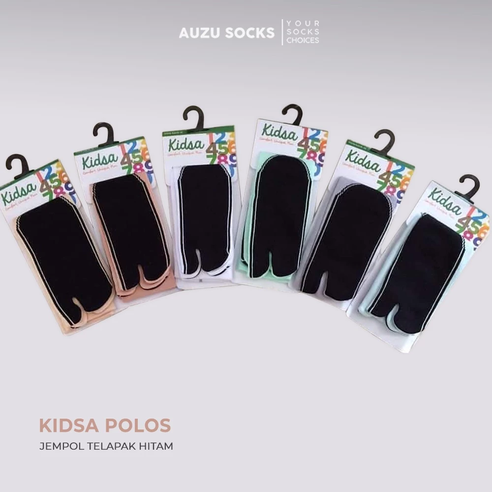 Kaos kaki anak jempol polos - Kanik Kidsa Telapak Hitam