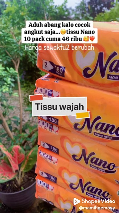 Tissue Nano lembut, 10 pack cuma 46 ribu | Shopee Video Indonesia