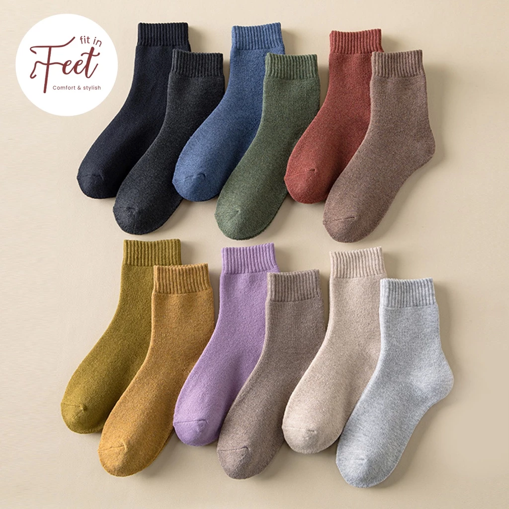 FIT IN FEET - UNISEX WARM SOCKS SHORT / Kaos Kaki Hangat Setengah Betis