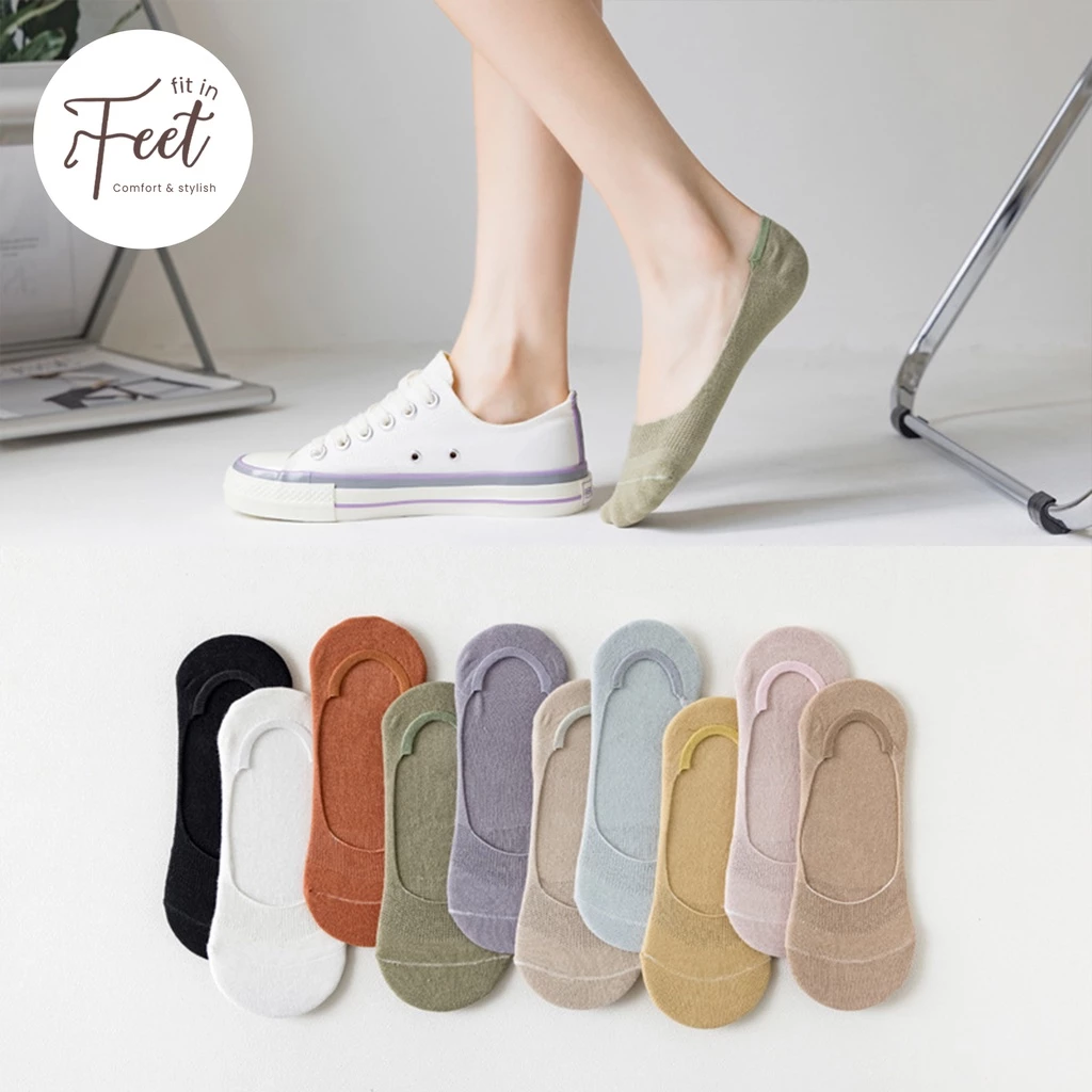 FIT IN FEET - INVISIBLE SOCKS LOW CUT WOMAN / Kaos Kaki Dibawah Mata Kaki Hidden Socks