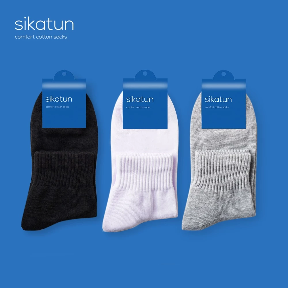 Sikatun Sport Pendek Tebal - Kaos Kaki Olahraga Pendek Tebal Hitam Putih