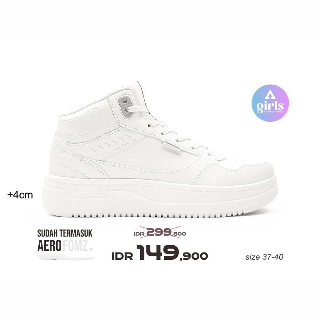 Aerostreet 37-40 Livy Putih Putih - Sepatu Sneakers Wanita