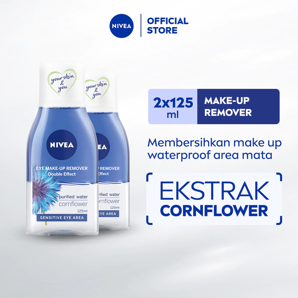 NIVEA Face Double Eye Make Up Remover 125 Ml - Twin Pack