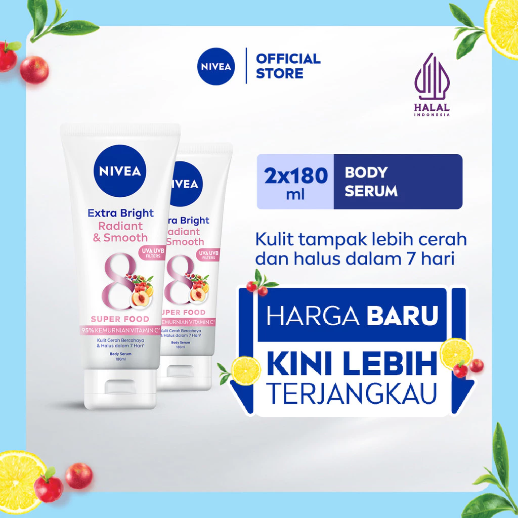 Nivea Body Serum Extra Bright Radiant & Smooth 180 mL (Twin Pack)