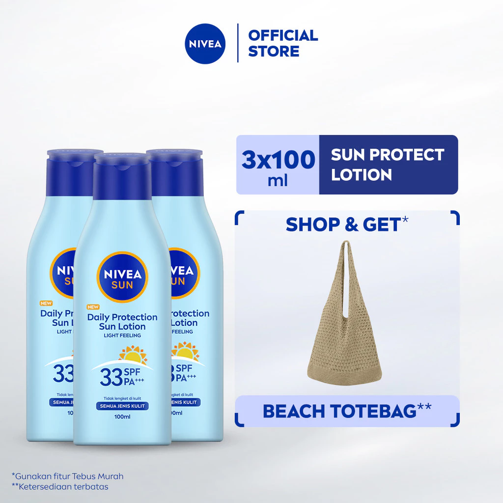 NIVEA Body Lotion Daily Protection Sun Lotion SPF33 PA+++ 100ml Triplepack