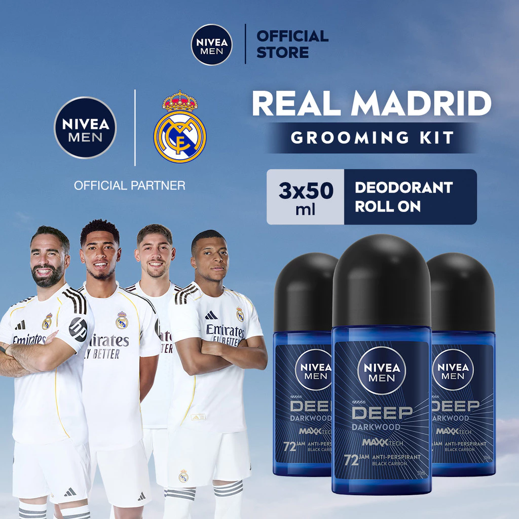NIVEA MEN Personal Care Deodorant Anti Bacterial Deep Roll-On 50 ml Triplepack