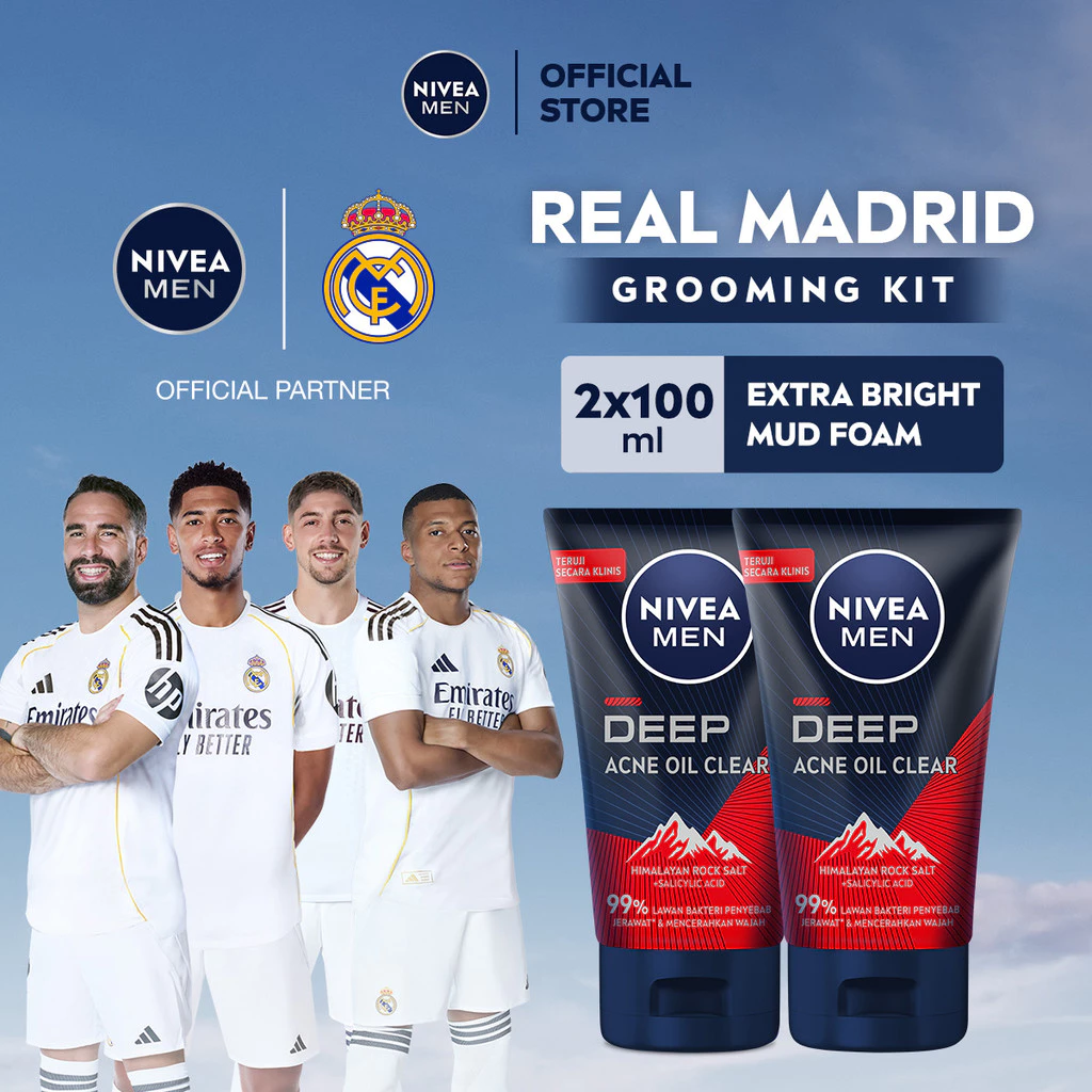 NIVEA MEN Deep Acne Attack Scrub Mud Foam 100mL Twinpack 