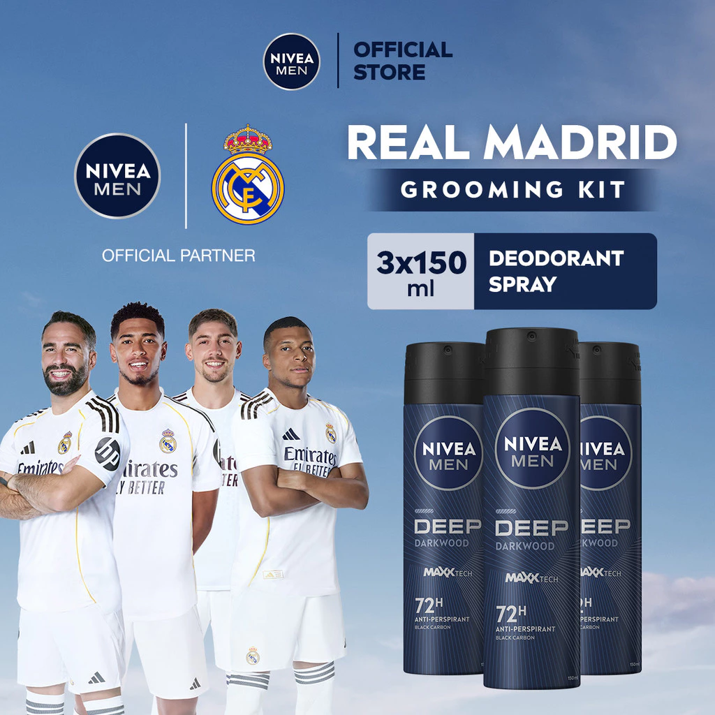 NIVEA MEN Deodorant Deep Spray 150mL Triplepack