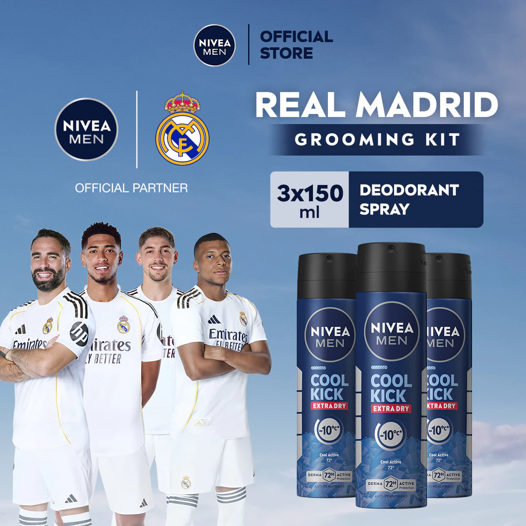 NIVEA MEN Deodorant Cool Kick Spray 150mL Triplepack