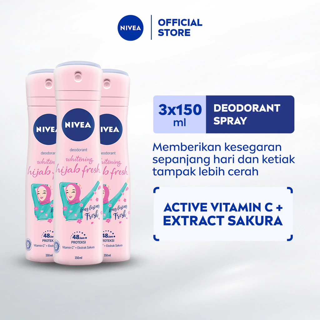 NIVEA Hijab Fresh Deodorant Spray 150mL Triplepack