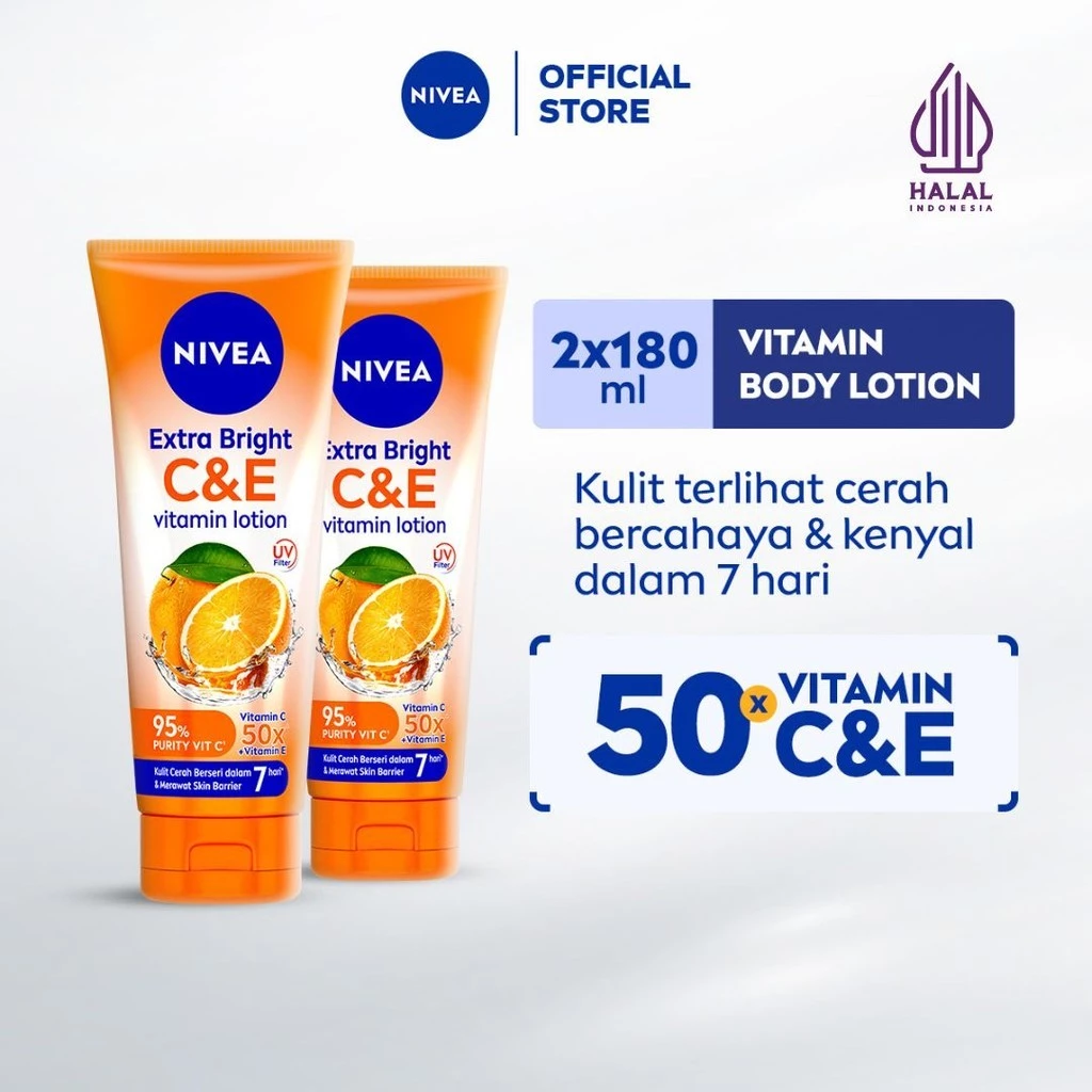 NIVEA Extra Bright Vitamin Lotion brightening C&E 180mL 2x