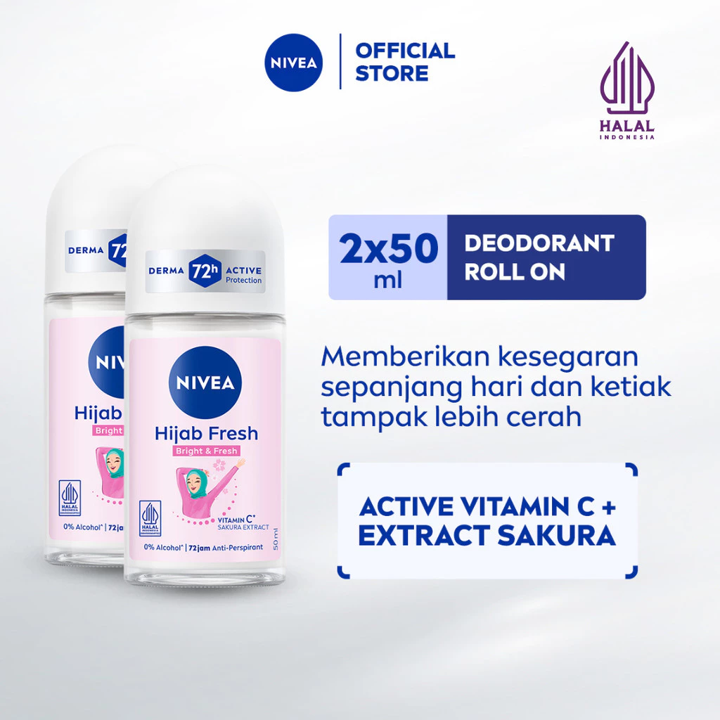 NIVEA Personal Care Hijab Deodorant Brightening Roll-On 50 ml Twinpack