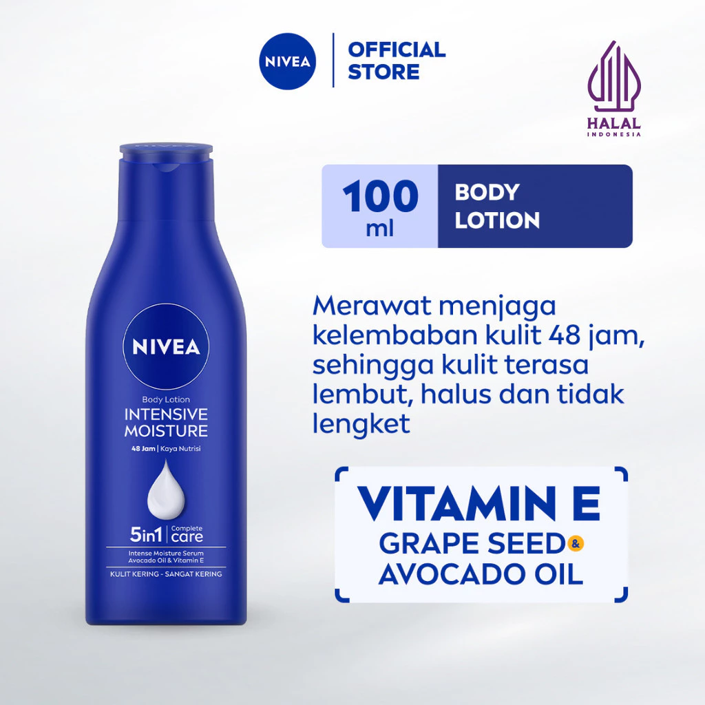 NIVEA Body Lotion Intensive Moisture 100ml - Moisturizing pelembap kulit kering hand body lotion