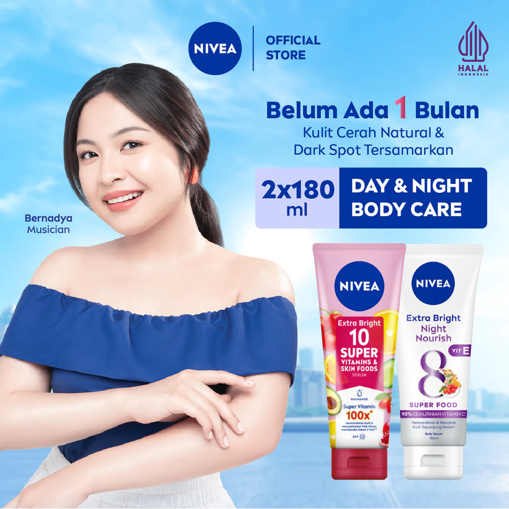 NIVEA Body Serum Extra White Day & Night - 10 Super Vitamin + Night Nourish