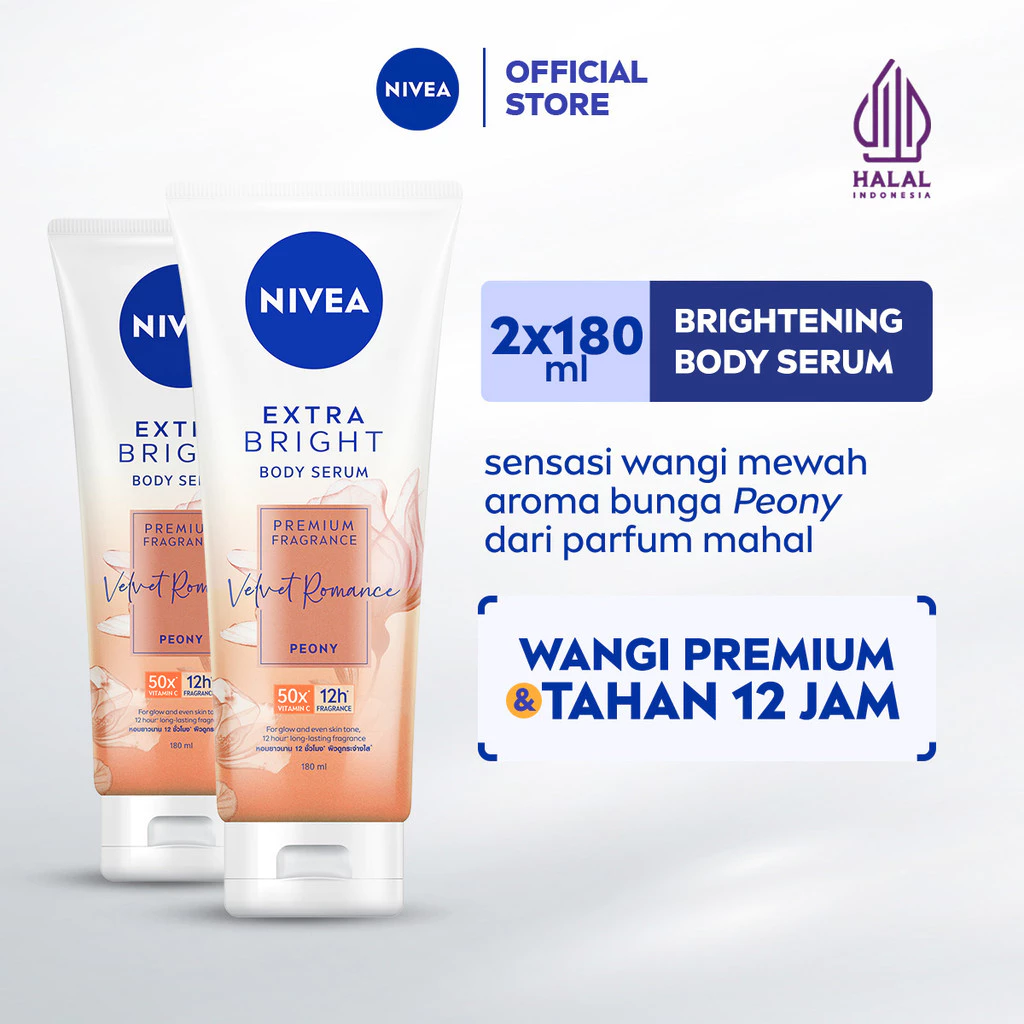 NIVEA Body Serum Extra Bright Premium Fragrance Velvet Romance 180ml x2