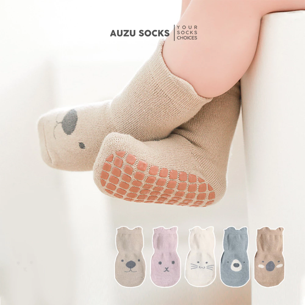 KAOS KAKI BAYI BALITA 0-5 TAHUN SEBETIS ANTISLIP KARTUN HEWAN LAKI LAKI DAN PEREMPUAN