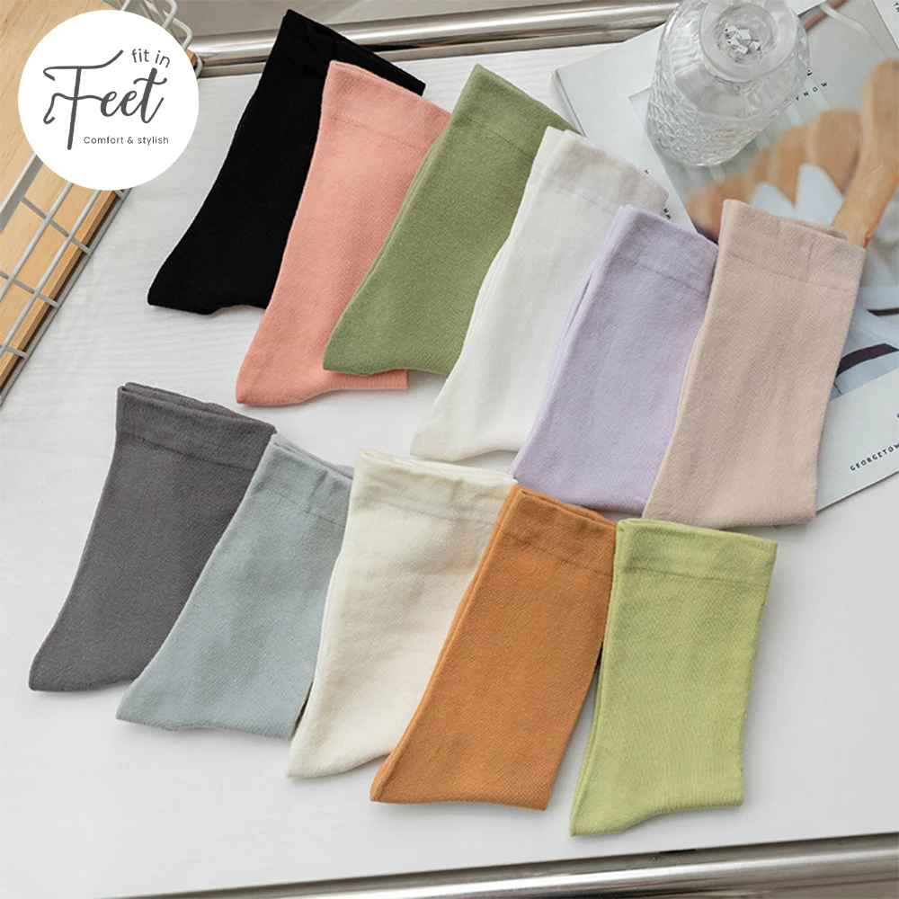 FIT IN FEET - WOMAN PILLING SOCKS / Kaos Kaki Wanita Katun Warna Pastel