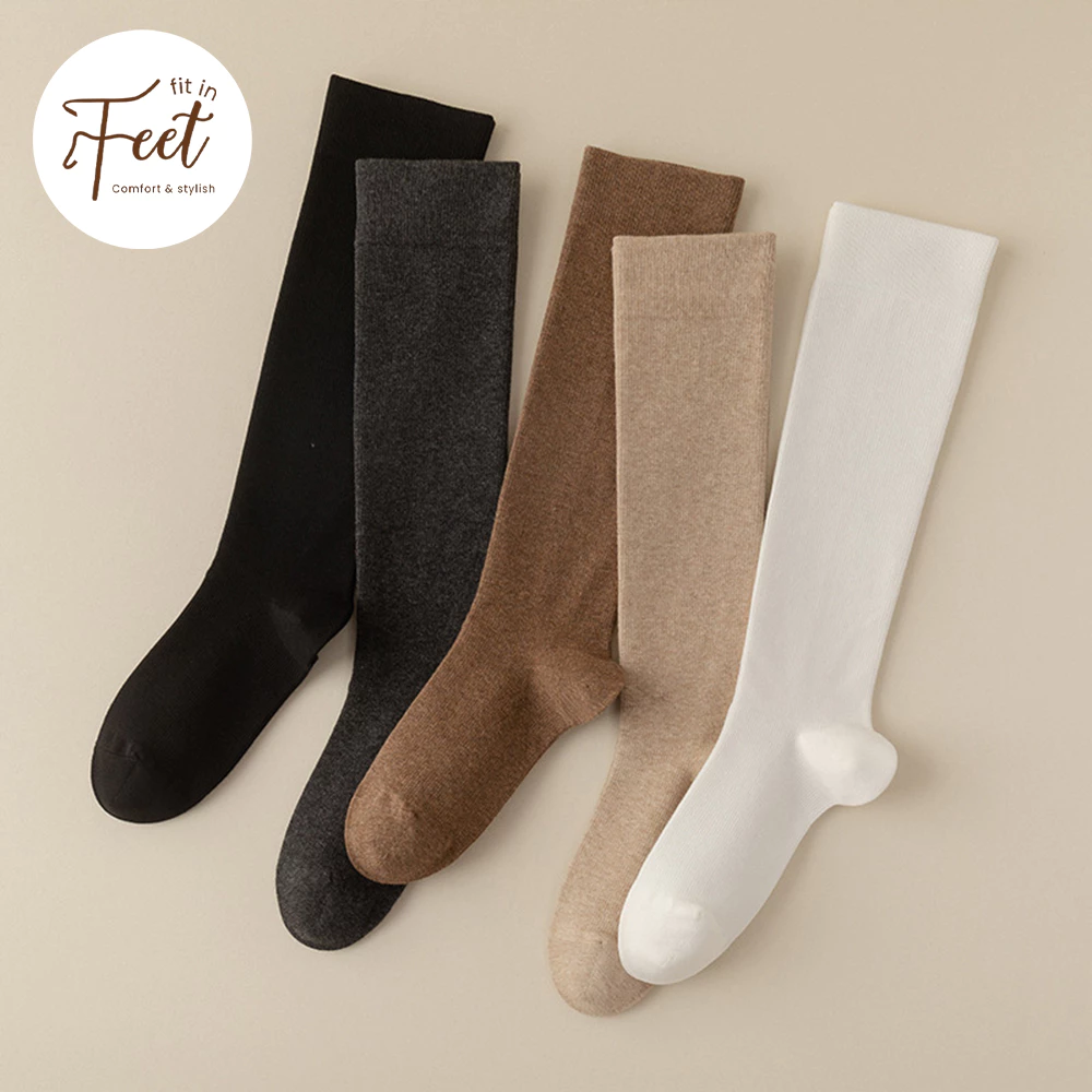FIT IN FEET - WOMAN KNEE UNPRESSED / Kaos Kaki Panjang Selutut Bagian Atas Tidak Ketat