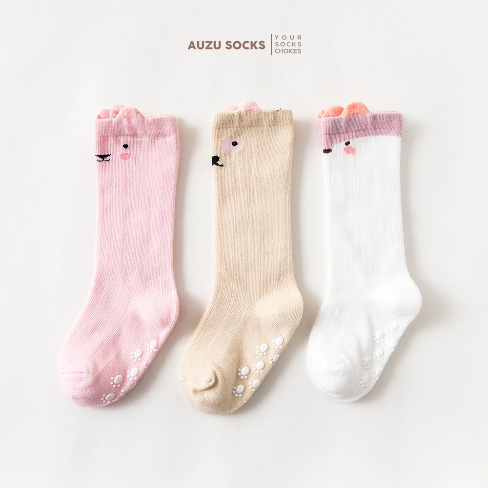 KAOS KAKI BAYI BALITA 0-3 TAHUN PANJANG DI ATAS LUTUT ANTI SLIP MOTIF HEWAN ANAK LAKI LAKI DAN PEREMPUAN