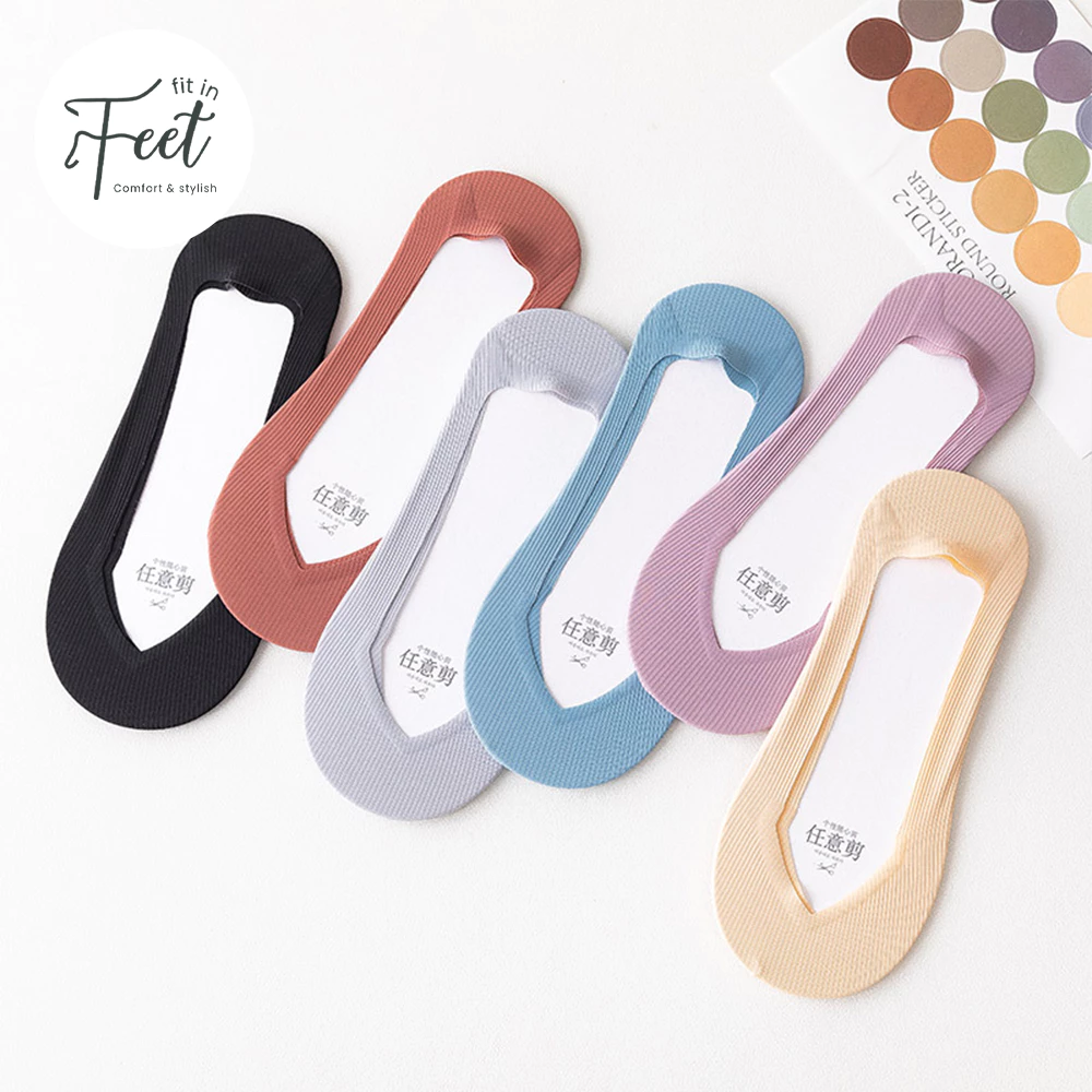 FIT IN FEET - INVISIBLE SOCKS SILK CUT WOMAN / Kaos Kaki Hidden Socks Wanita Ice Silk