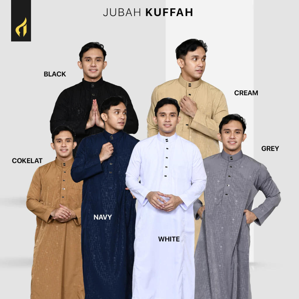 Al waleed moslem jubah Kuffah lengan panjang oblong warna putih — 1,5RB Terjual