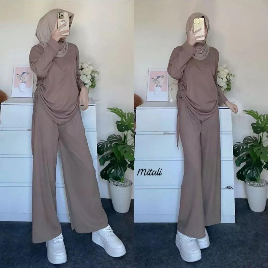 [READY KIRIM] D - Promo BUY 1 GET 1 Paket Oneset Serut Nayla Knit Premium