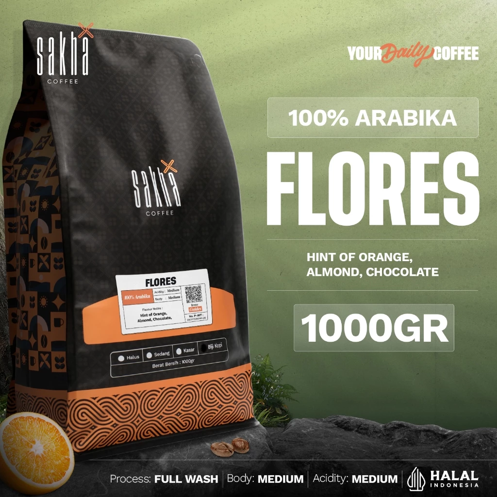 Biji Kopi Bubuk Arabika Flores Bajawa Arabica Coffee Bean Single Origin Espresso Dan Manual Brew 1Kg