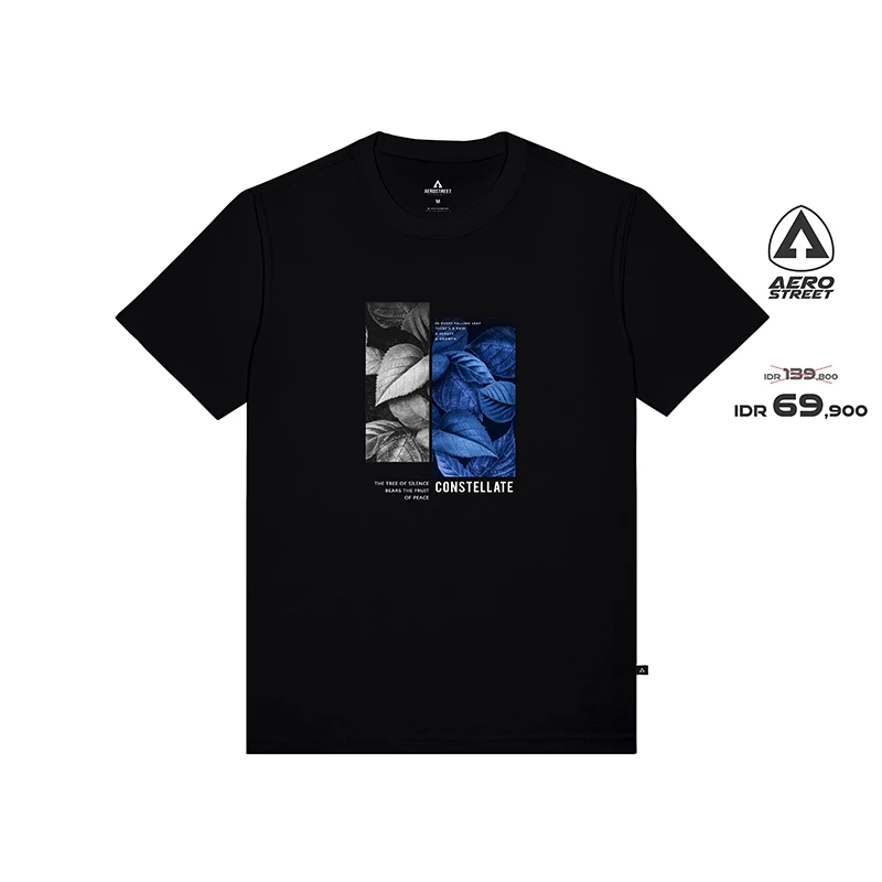 Aerostreet T Shirt Constellate Hitam - Kaos T-Shirt Tshirt AACAA