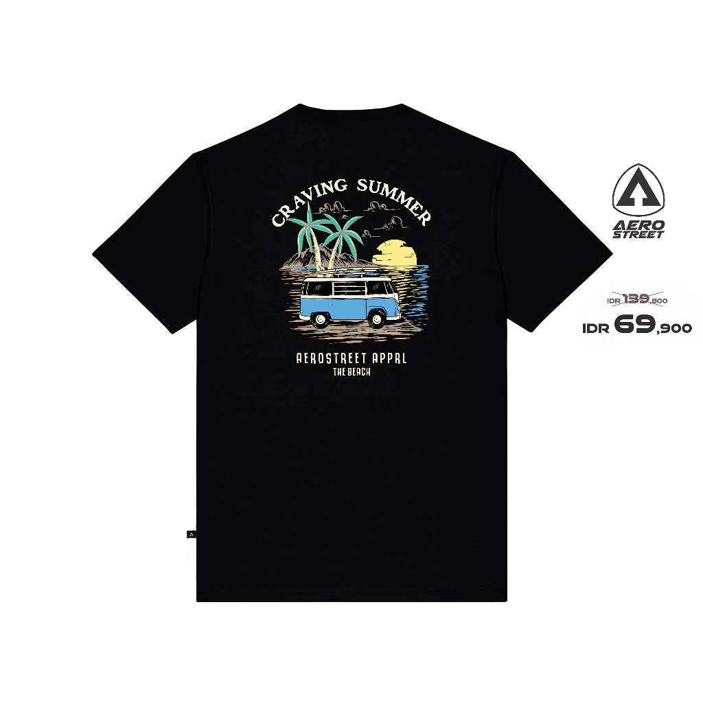 Aerostreet T Shirt Craving Summer Hitam Kaos T-Shirt Tshirt AABAA