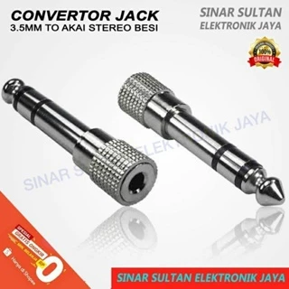 CONVENTER JACK 6.5MM FEMALE TO 3.5MM RCA MALE STEREO MONO (BUAT CATATAN PILIHAN STEREO ATAU MONO)