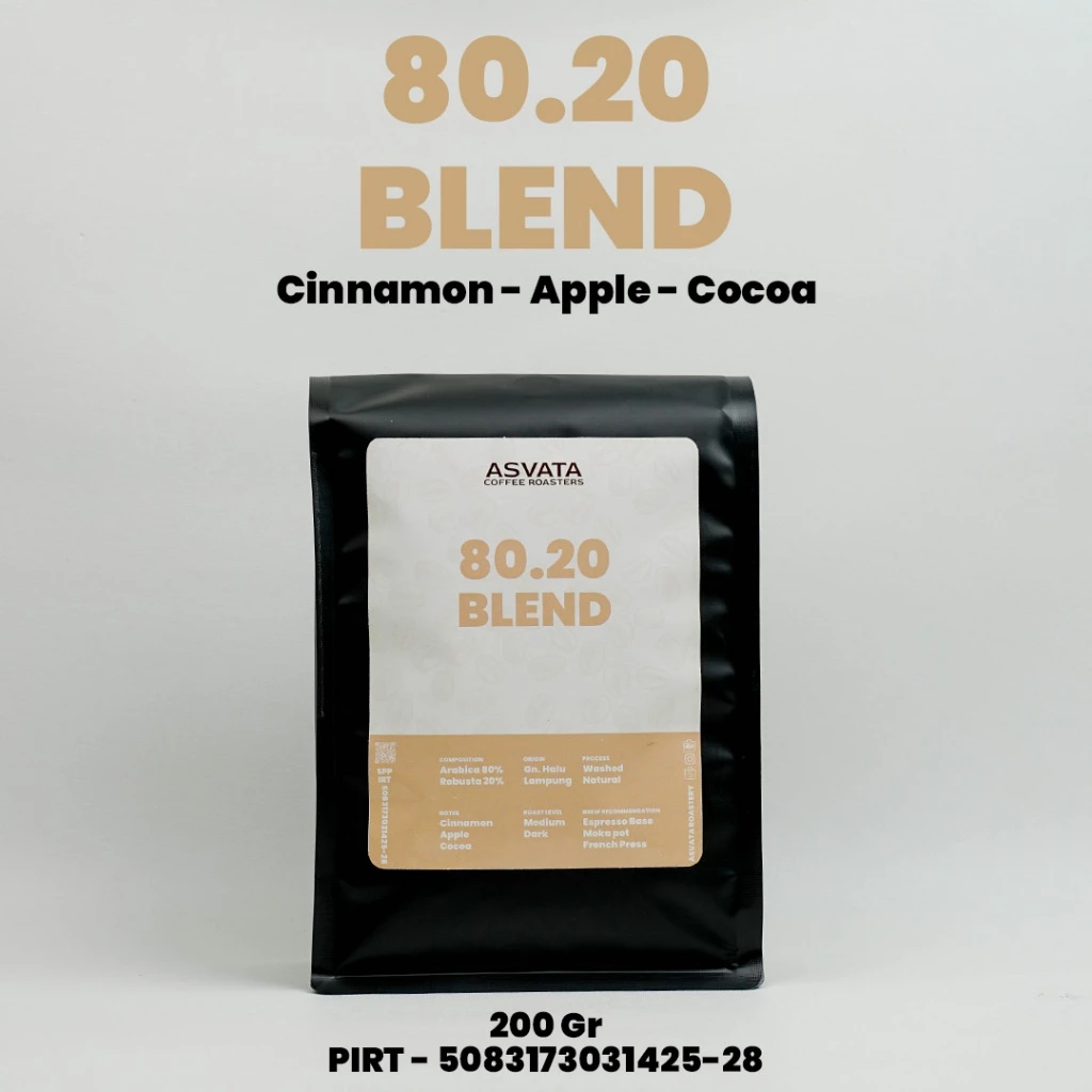 Biji Kopi 200 Gr 80.20 Arabica Robusta Roasted Beans Kopi Susu Blend