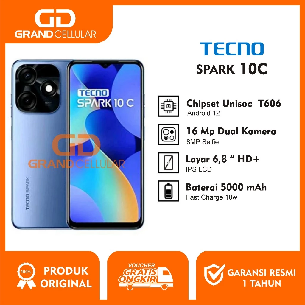 SPARK 10C 4GB RAM 128GB ROM - 4GB RAM 64GB ROM Garansi Resmi
