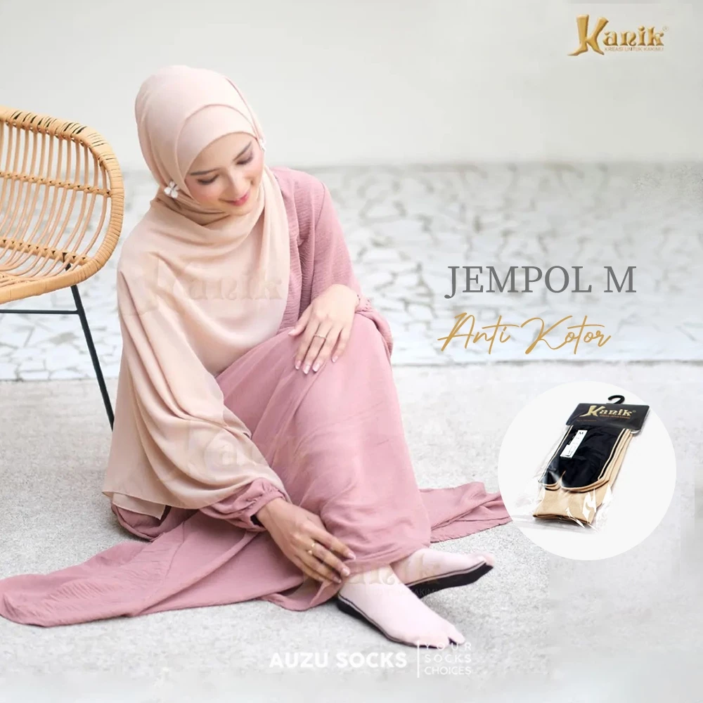 Kaos Kaki Jempol Telapak Hitam Kanik Pendek Mata Kaki - Kaos kaki wanita muslimah - Size M