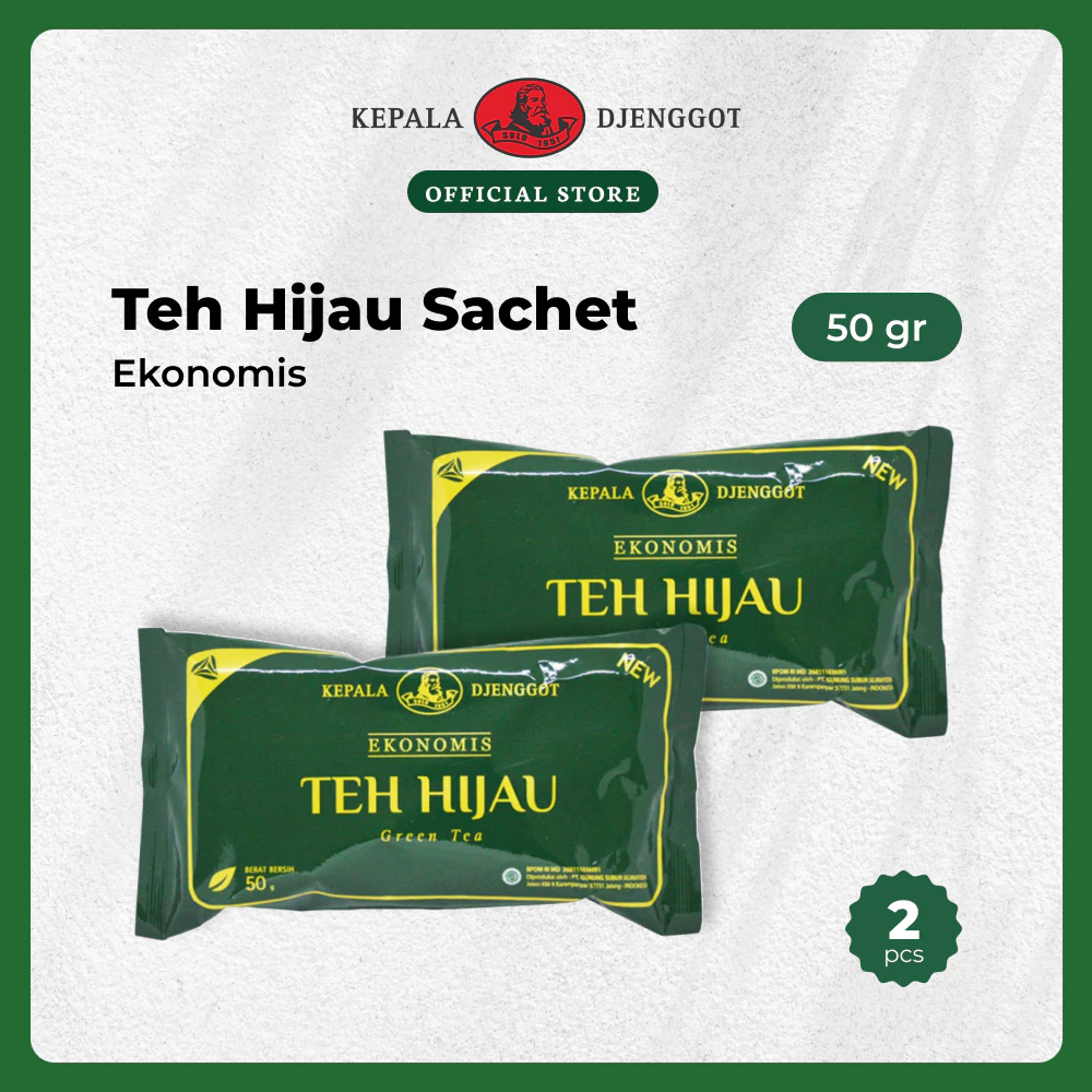 Kepala Djenggot Teh Hijau Sachet Ekonomis 50gr X 2 Pcs - Teh Hijau Seduh Sachet