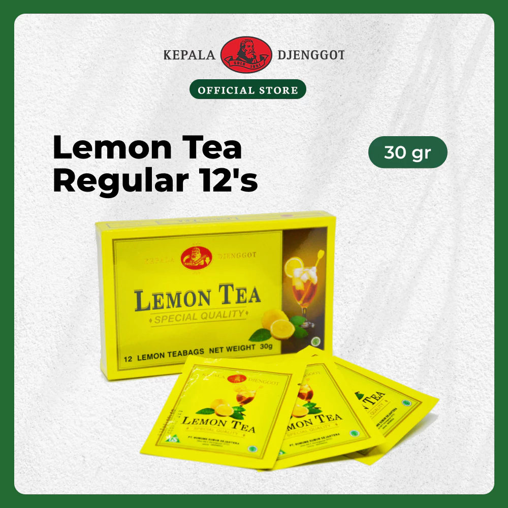 Kepala Djenggot Lemon Tea Regular 1 Box Isi 12's 30 Gr - Teh Celup Rasa Buah Lemon