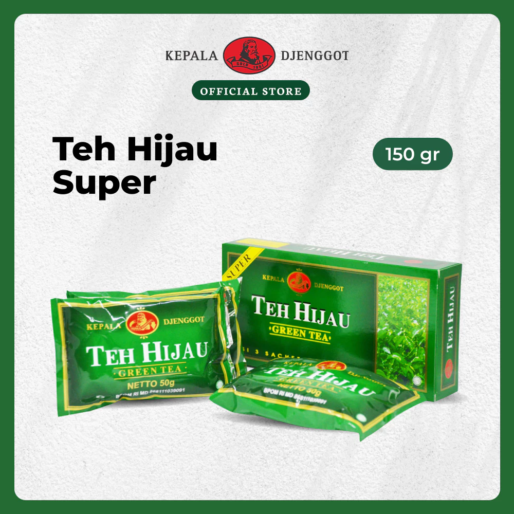 Kepala Djenggot Teh Hijau Super 1 Box Isi 3's 150 Gr - Teh Hijau Celup