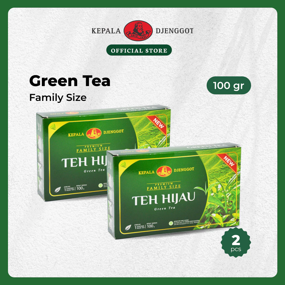 Kepala Djenggot Green Tea Family Size 100gr x 2 pcs - Teh Hijau Tubruk
