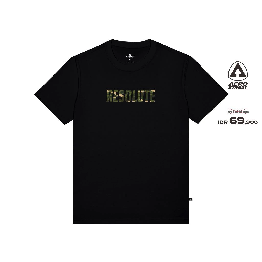 Aerostreet T Shirt Resolute Hitam Kaos T-Shirt Tshirt AAAAA