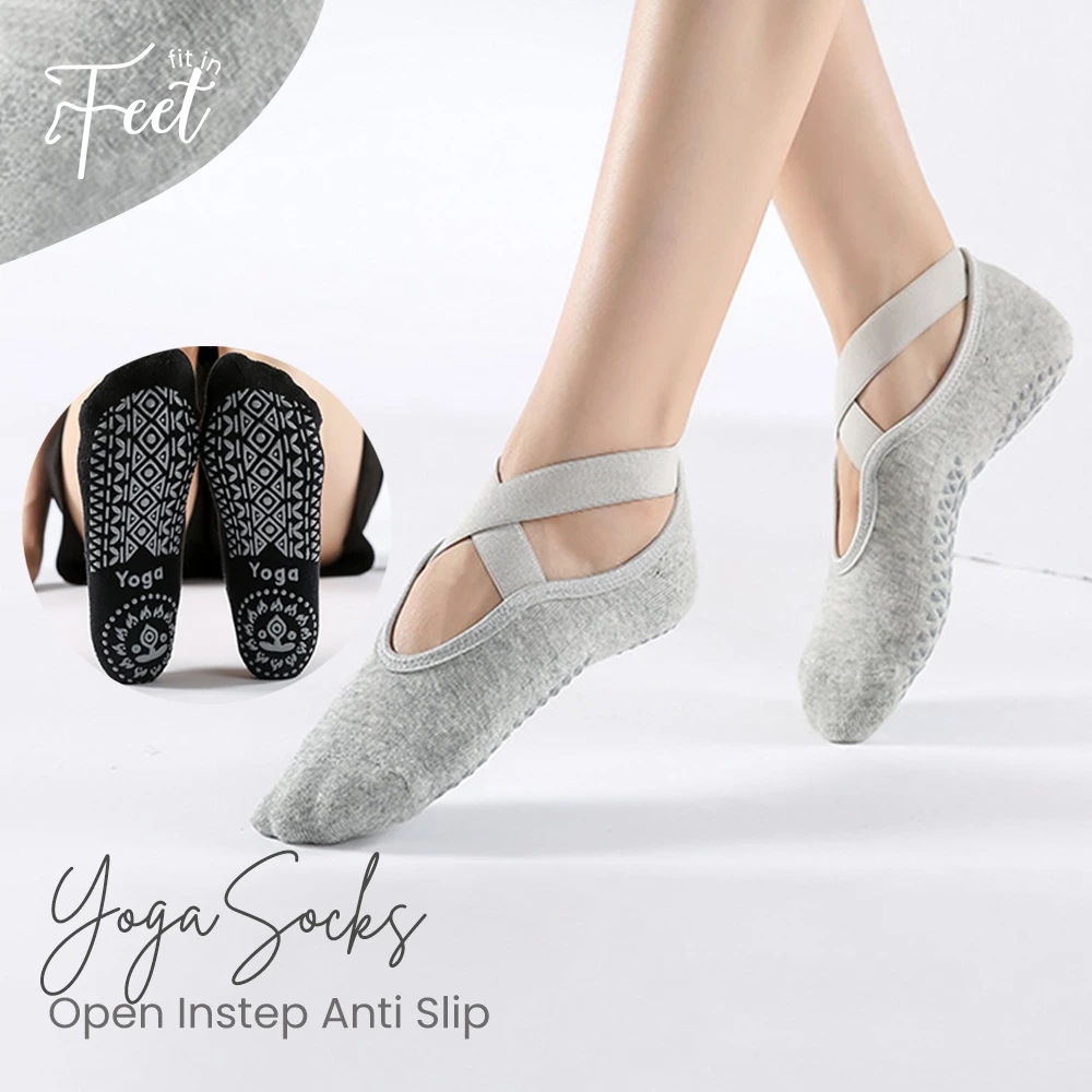 FIT IN FEET - SPORT SOCKS ANTI SLIP BALLET / Kaos Kaki Olahraga Yoga Pendek Ballet Anti Licin Wanita