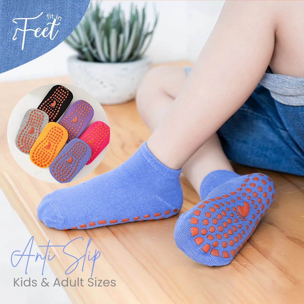 Kaos Kaki Ankle Anak/Dewasa Anti Slip Pendek Semata Kaki Perempuan Dan Laki-Laki - Kaos Kaki Trampolin Playground Yoga