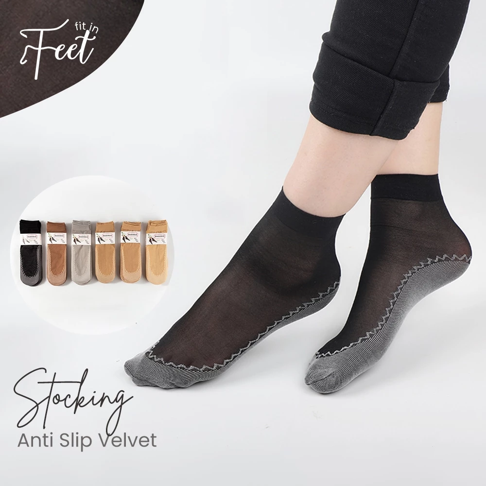 Stocking Velvet Anti Licin Murah Pendek Semata Kaki