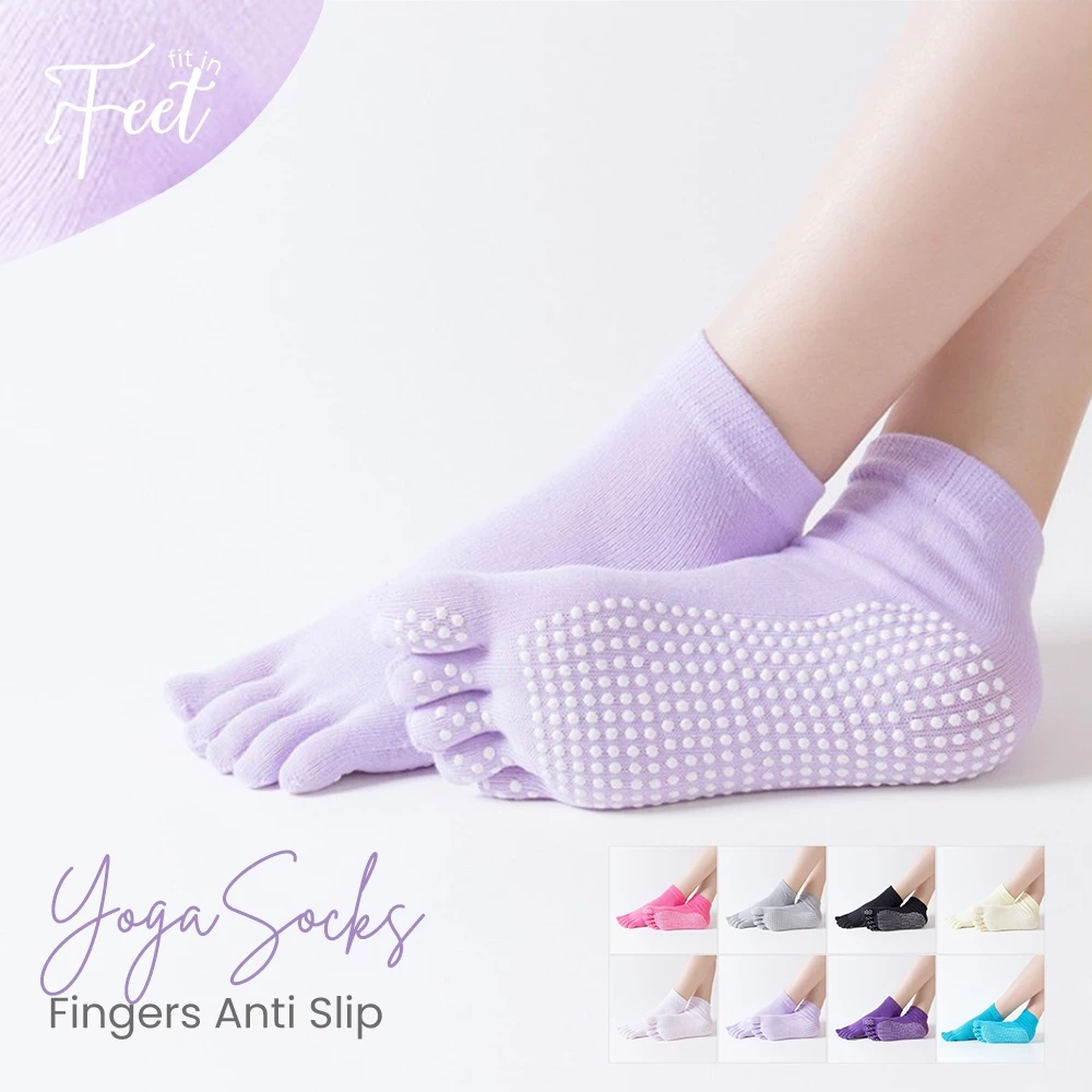 FIT IN FEET - SPORT SOCKS ANTISLIP ANKLE FINGERS / Kaos Kaki Olahraga Yoga 5 Jari Semata Kaki Anti Licin Wanita