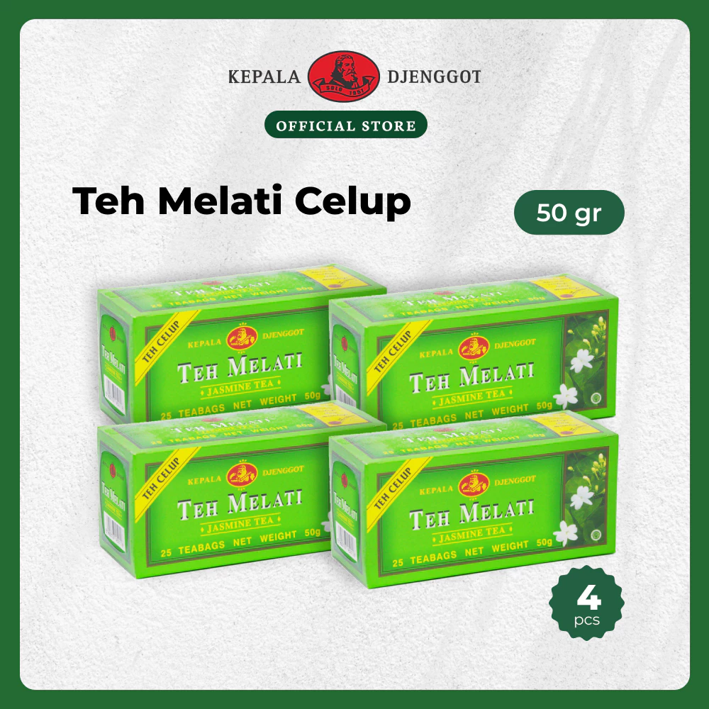 Kepala Djenggot Teh Melati Celup 50 gr x 4 pcs - Teh Melati Celup
