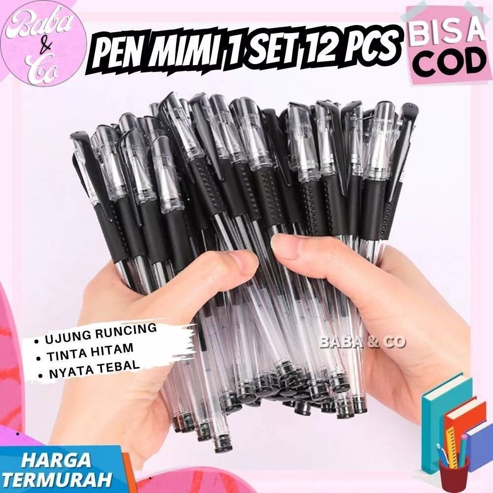 PEN MURAH 1 BOX ISI 12 PCS PEN GEL MIMI PEN GEL PULPEN MURAH ALAT TULIS KANTOR SEKOLAH ATK MURAH